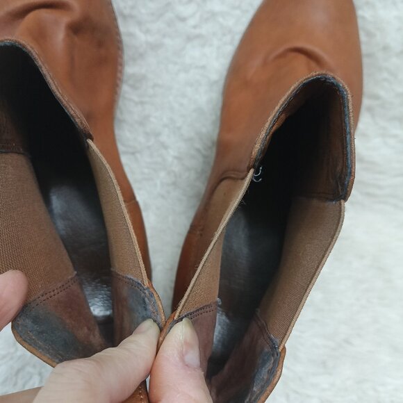 Frye Women's Brown Leather Frye Anna Chelsea Boots US 8.5 - Picture 10 of 11
